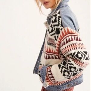 Free People Lakeside Denim and Knit Jacket
